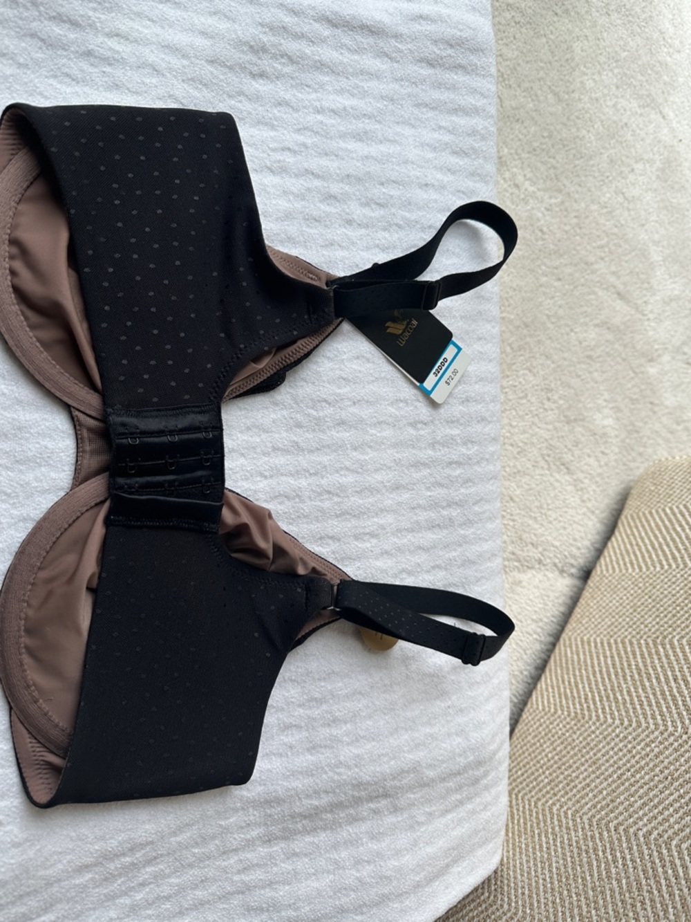 WACOAL Black/Taupe Smooth Dot-Texture Underwire Bra; 32DDD NWTs